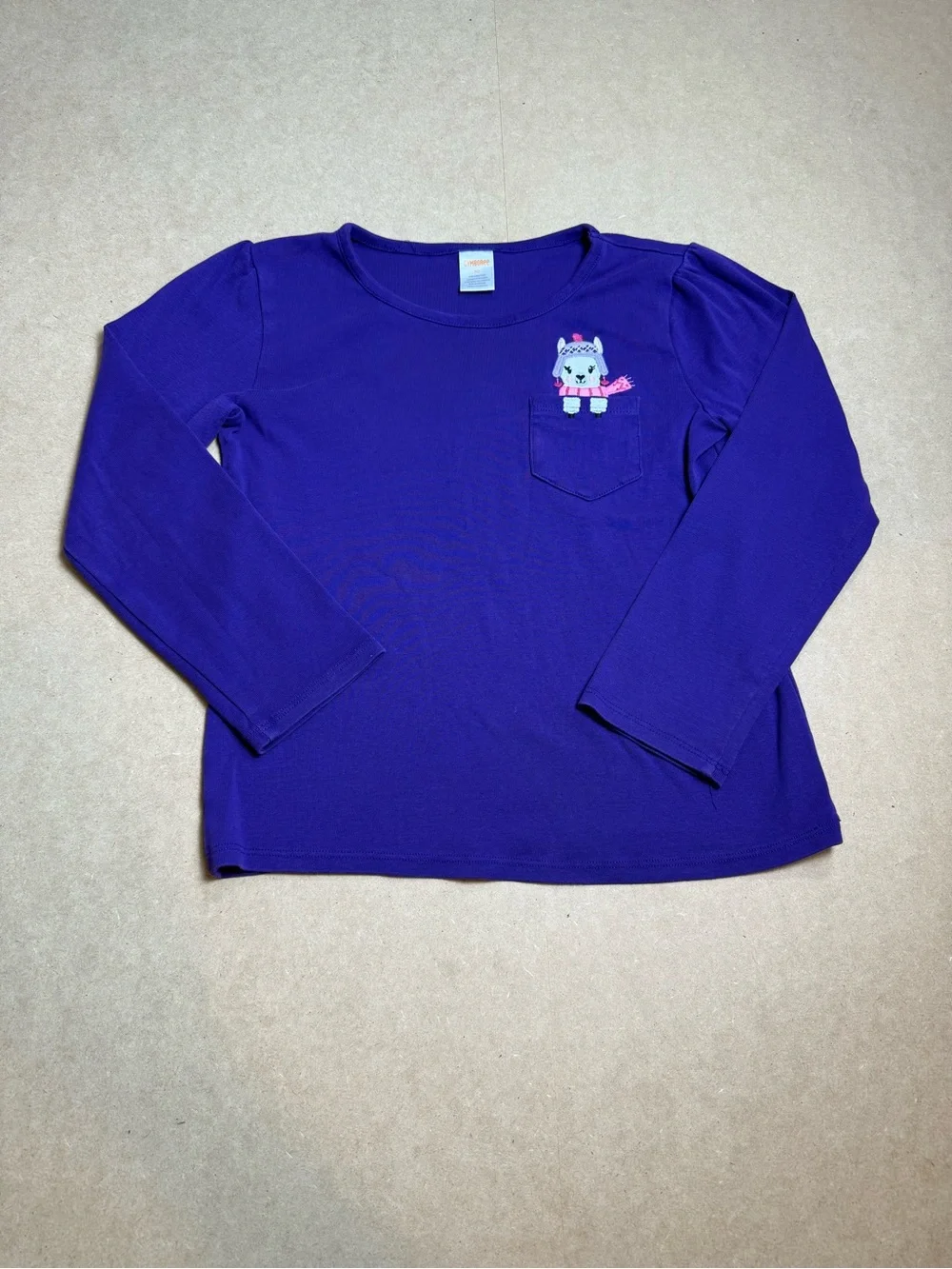 Gymboree Girls Size 10 Purple Llama Embroidered Top & Leggings Set